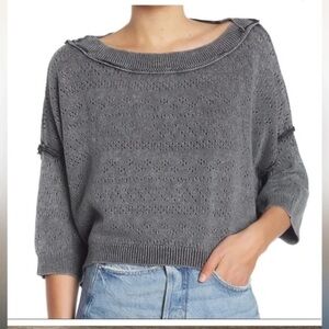Free People Sandcastle Crop Lightweight Sweater Sz XS NWT